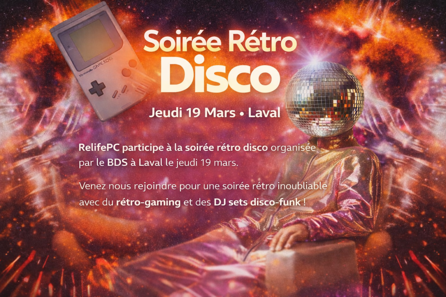 RelifePC BDS Soirée Disco-Rétro Soirée rétrogaming Laval